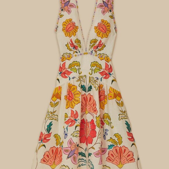 Farm Rio - Vibrant Floral Embroidered Maxi Dress New With Tags - Picture 1 of 4
